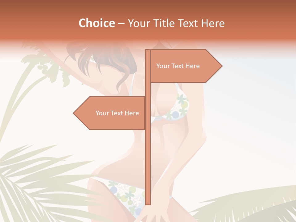 A Woman In A Bikini Is Posing For A Picture PowerPoint Template