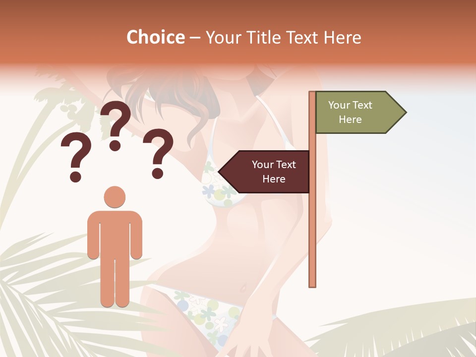 A Woman In A Bikini Is Posing For A Picture PowerPoint Template