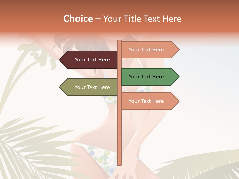 A Woman In A Bikini Is Posing For A Picture PowerPoint Template