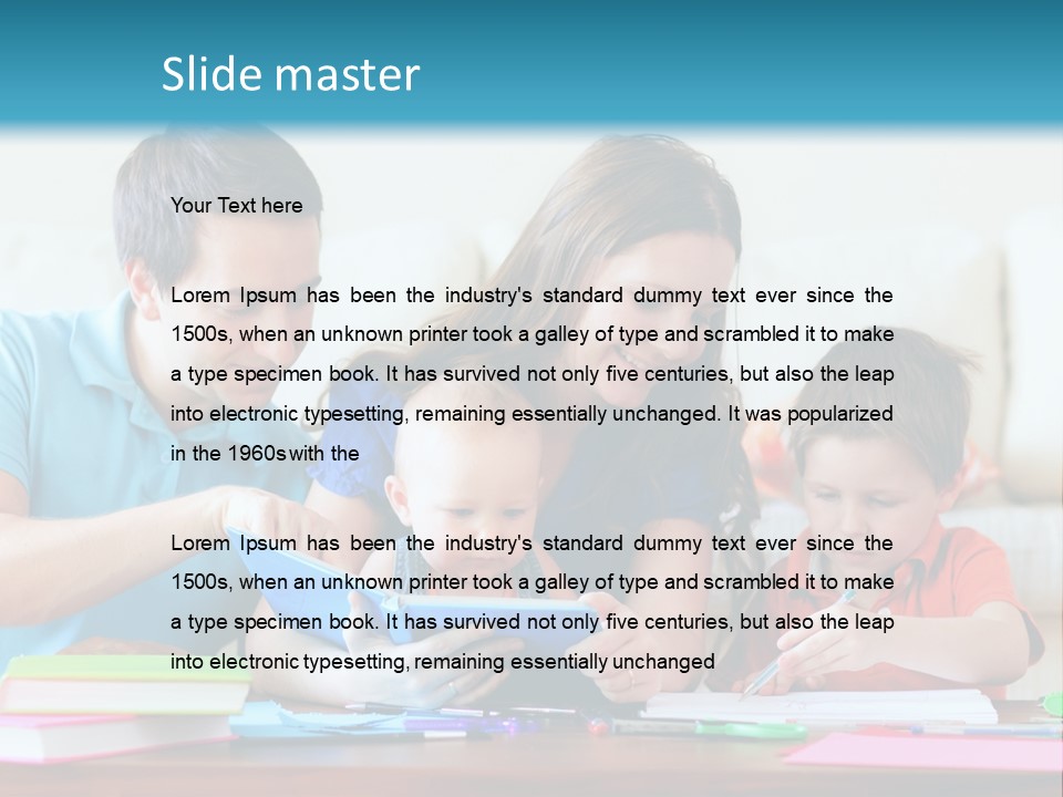 A Family Playing With A Tablet On The Floor PowerPoint Template