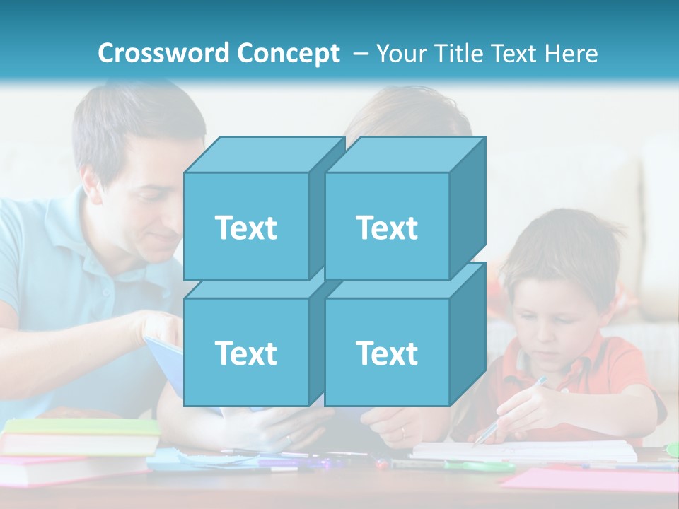 A Family Playing With A Tablet On The Floor PowerPoint Template