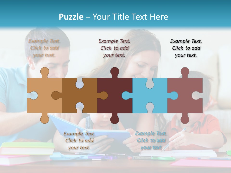 A Family Playing With A Tablet On The Floor PowerPoint Template