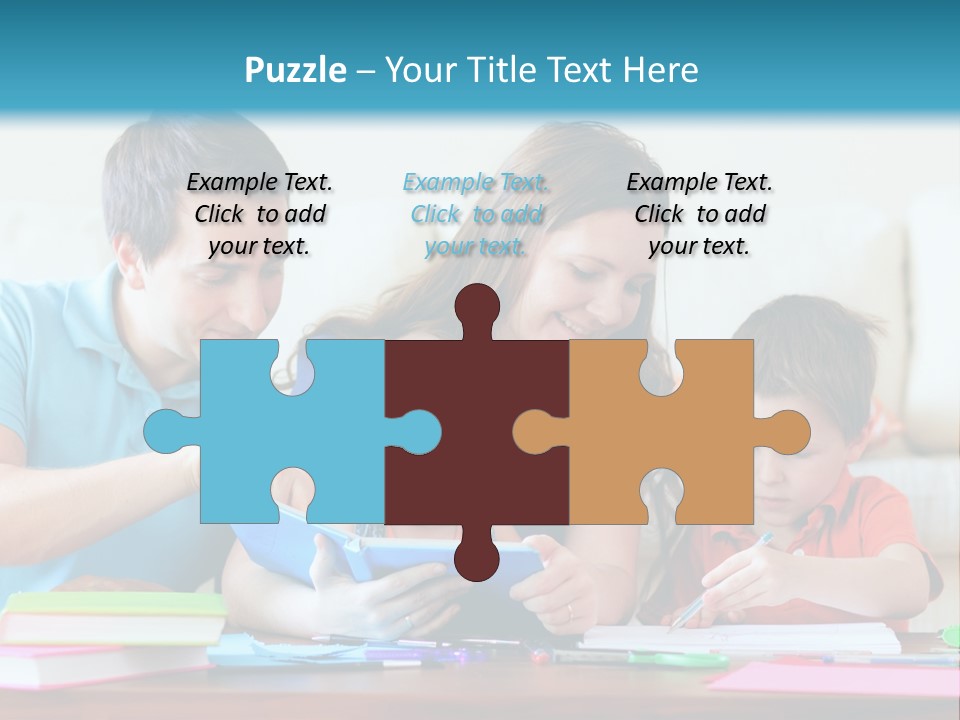 A Family Playing With A Tablet On The Floor PowerPoint Template