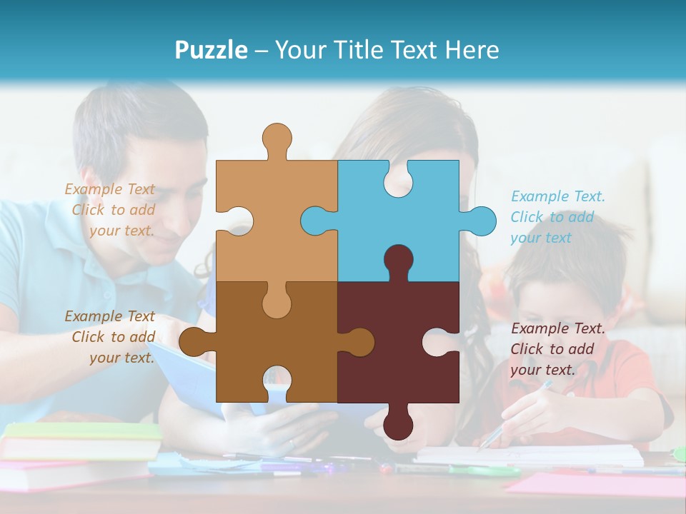 A Family Playing With A Tablet On The Floor PowerPoint Template