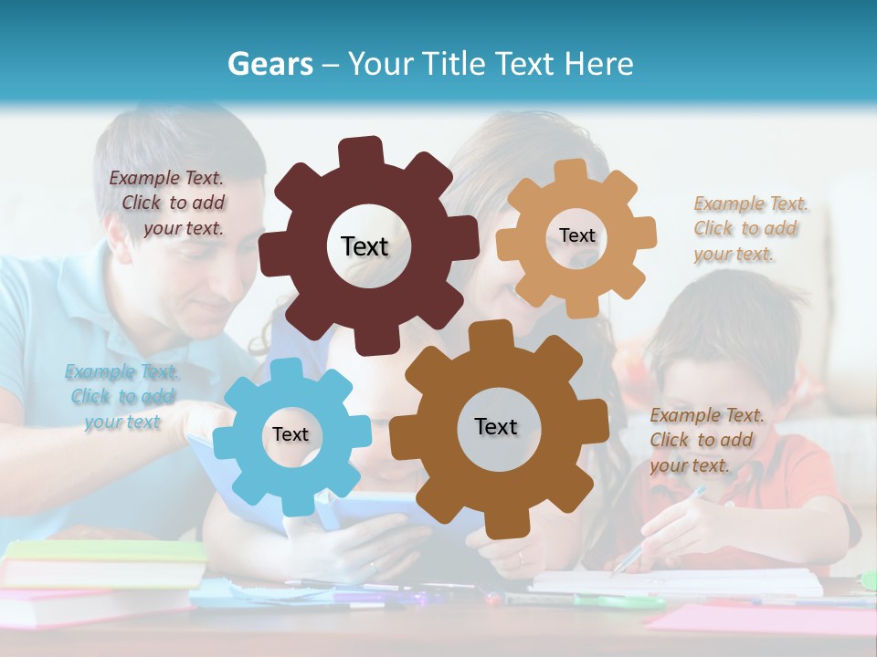 A Family Playing With A Tablet On The Floor PowerPoint Template