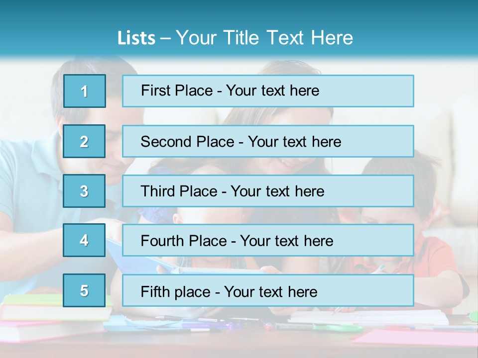 A Family Playing With A Tablet On The Floor PowerPoint Template