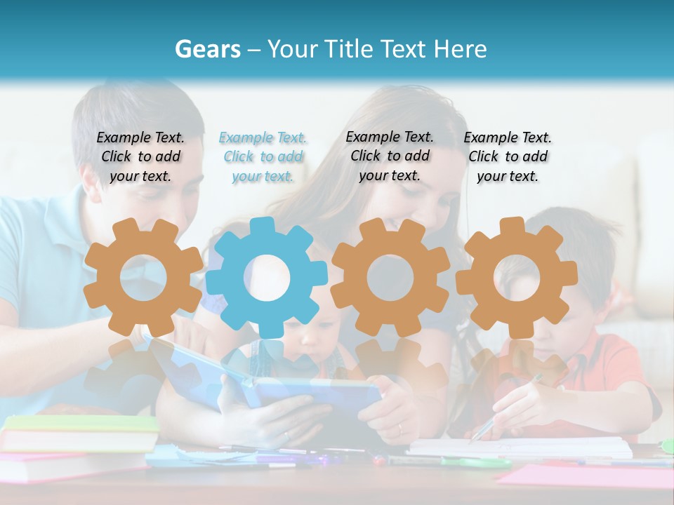 A Family Playing With A Tablet On The Floor PowerPoint Template