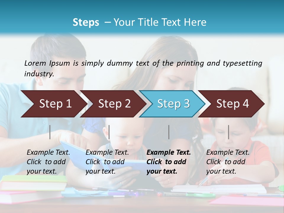 A Family Playing With A Tablet On The Floor PowerPoint Template