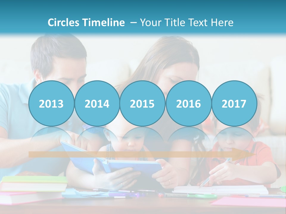 A Family Playing With A Tablet On The Floor PowerPoint Template