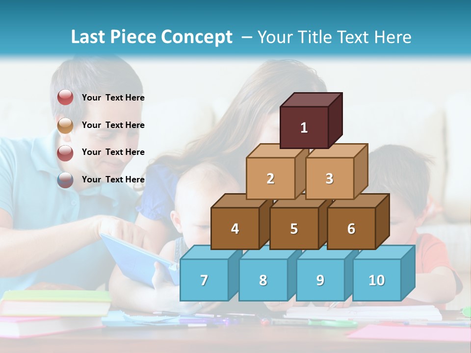 A Family Playing With A Tablet On The Floor PowerPoint Template