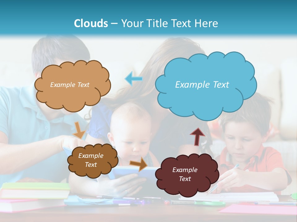 A Family Playing With A Tablet On The Floor PowerPoint Template