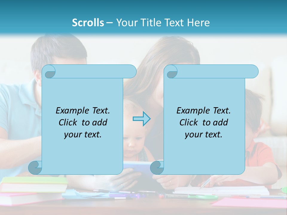 A Family Playing With A Tablet On The Floor PowerPoint Template