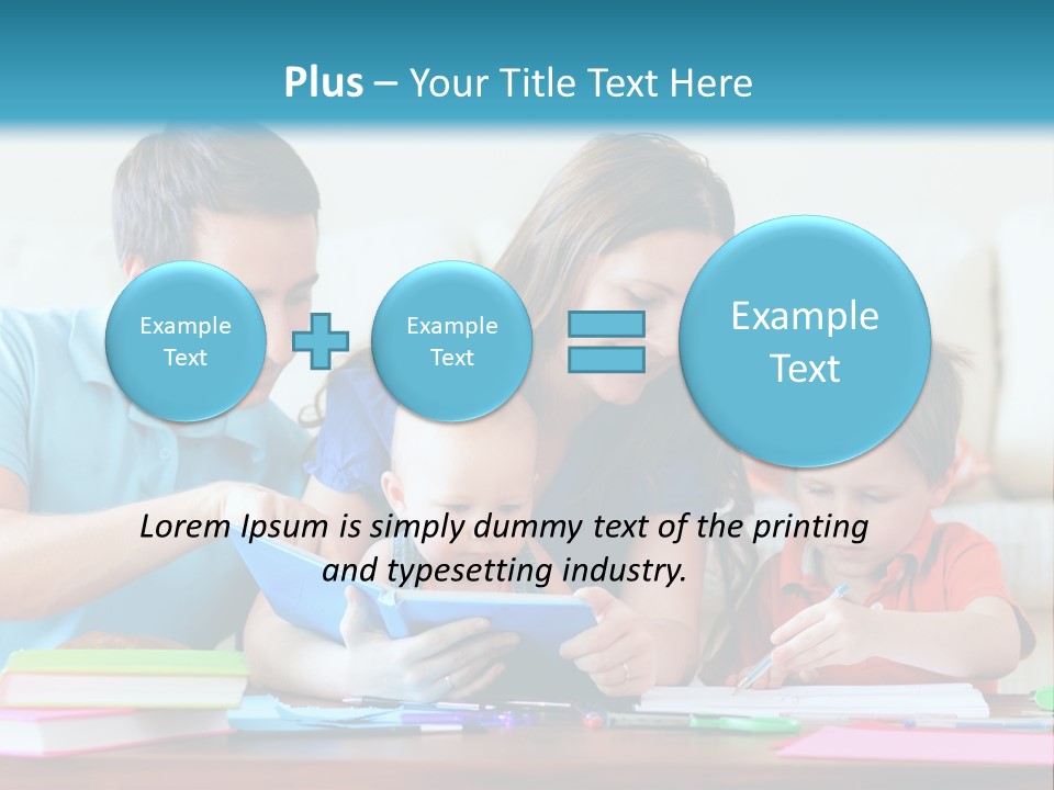 A Family Playing With A Tablet On The Floor PowerPoint Template