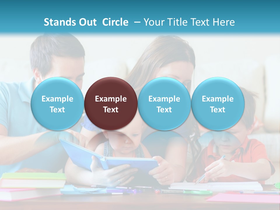 A Family Playing With A Tablet On The Floor PowerPoint Template