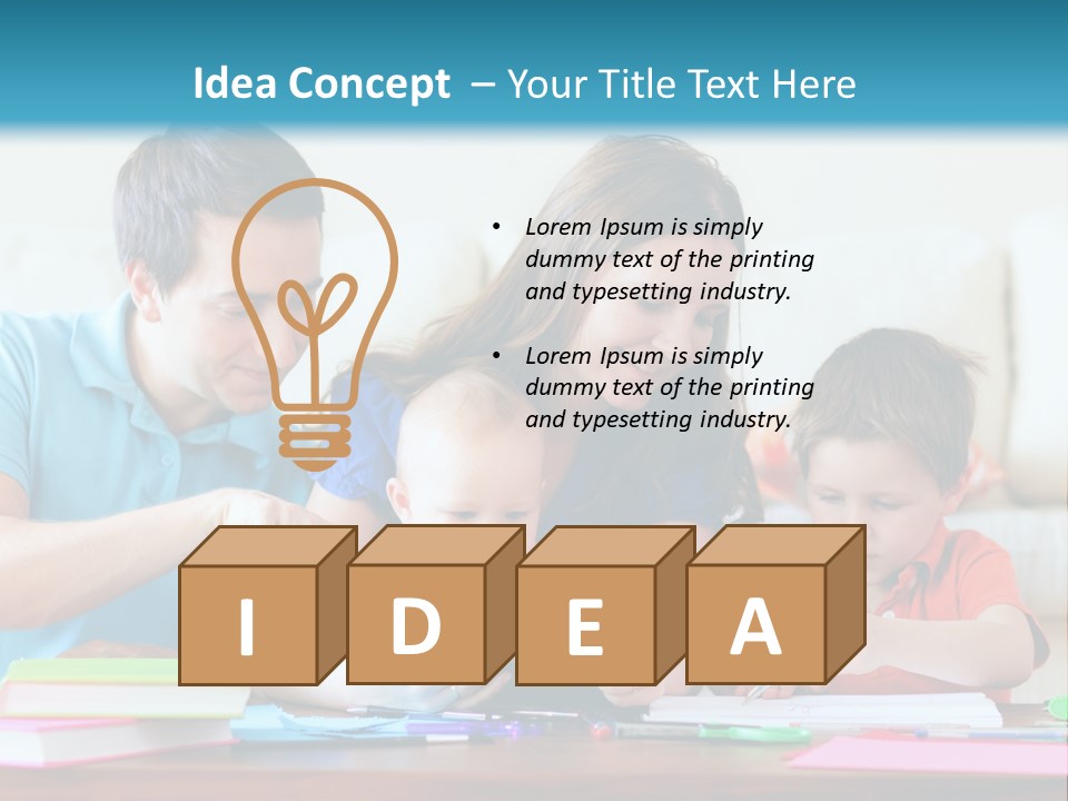 A Family Playing With A Tablet On The Floor PowerPoint Template