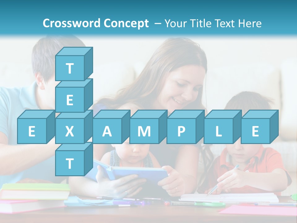 A Family Playing With A Tablet On The Floor PowerPoint Template