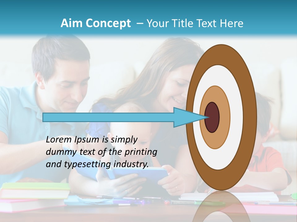 A Family Playing With A Tablet On The Floor PowerPoint Template