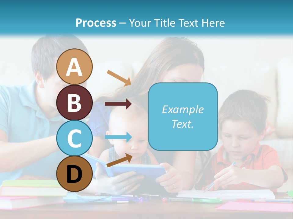 A Family Playing With A Tablet On The Floor PowerPoint Template