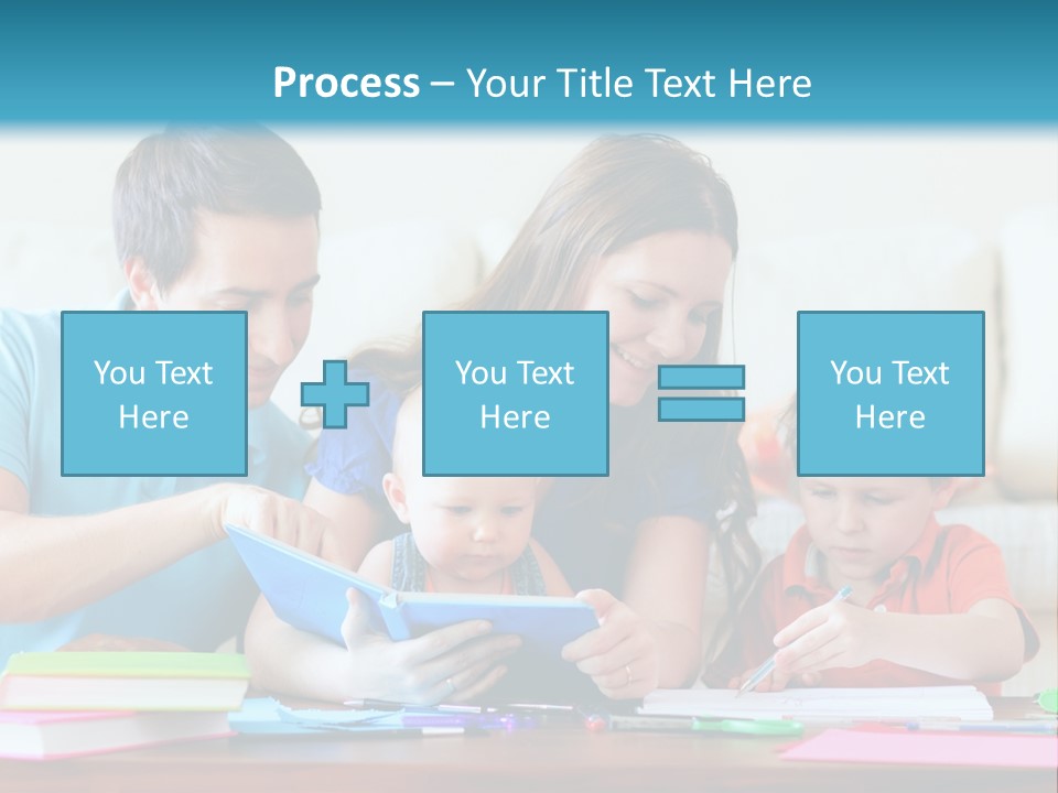 A Family Playing With A Tablet On The Floor PowerPoint Template