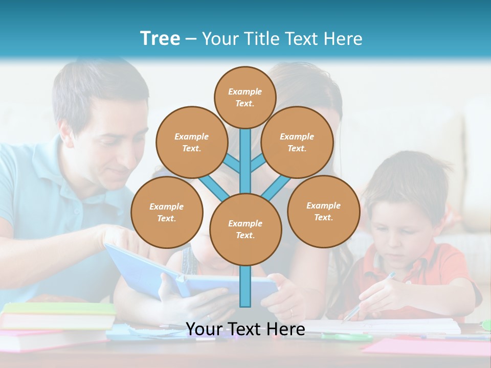 A Family Playing With A Tablet On The Floor PowerPoint Template