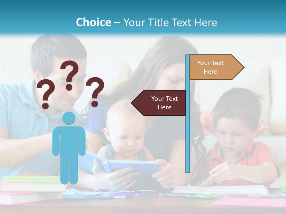 A Family Playing With A Tablet On The Floor PowerPoint Template