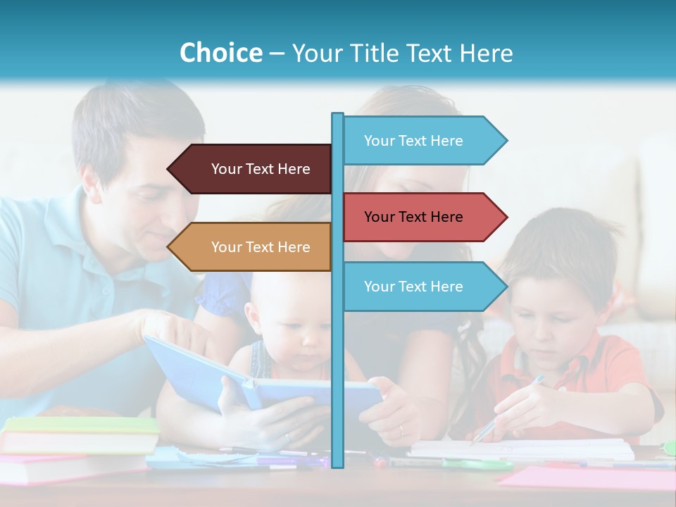 A Family Playing With A Tablet On The Floor PowerPoint Template