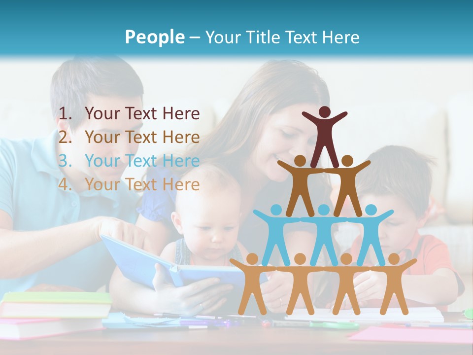 A Family Playing With A Tablet On The Floor PowerPoint Template