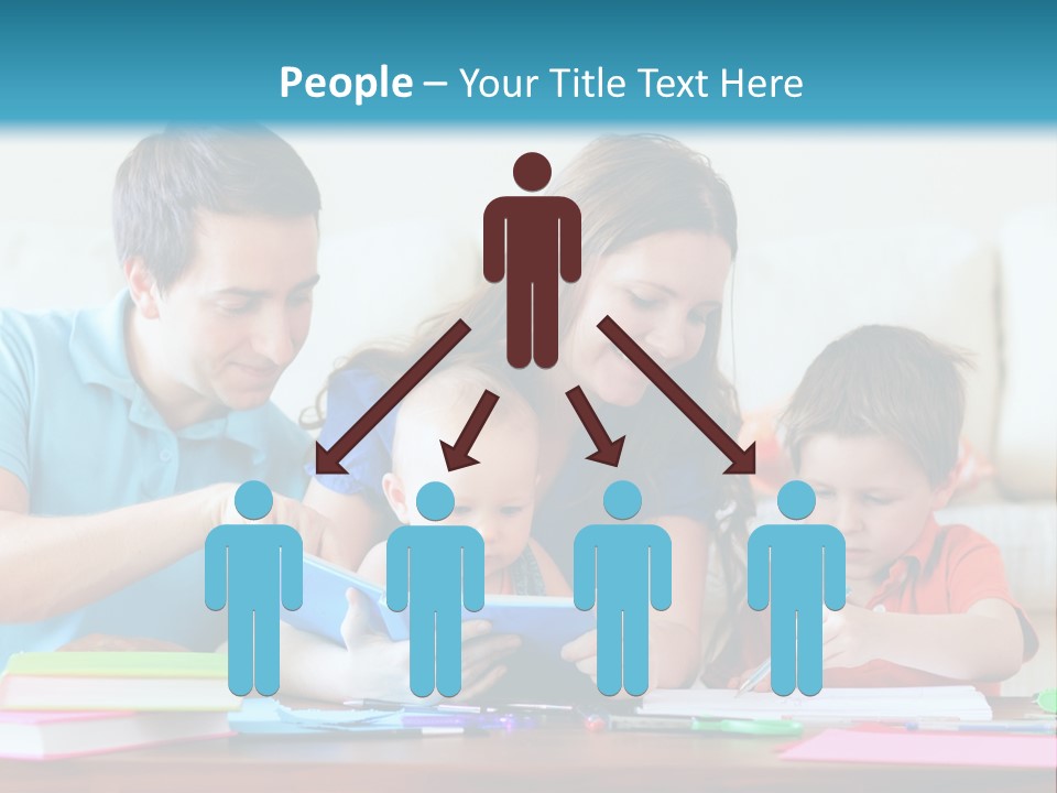 A Family Playing With A Tablet On The Floor PowerPoint Template