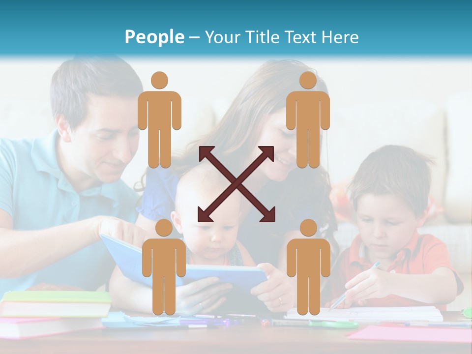 A Family Playing With A Tablet On The Floor PowerPoint Template