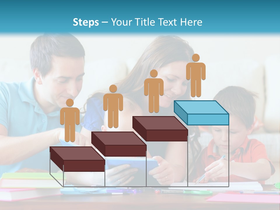 A Family Playing With A Tablet On The Floor PowerPoint Template