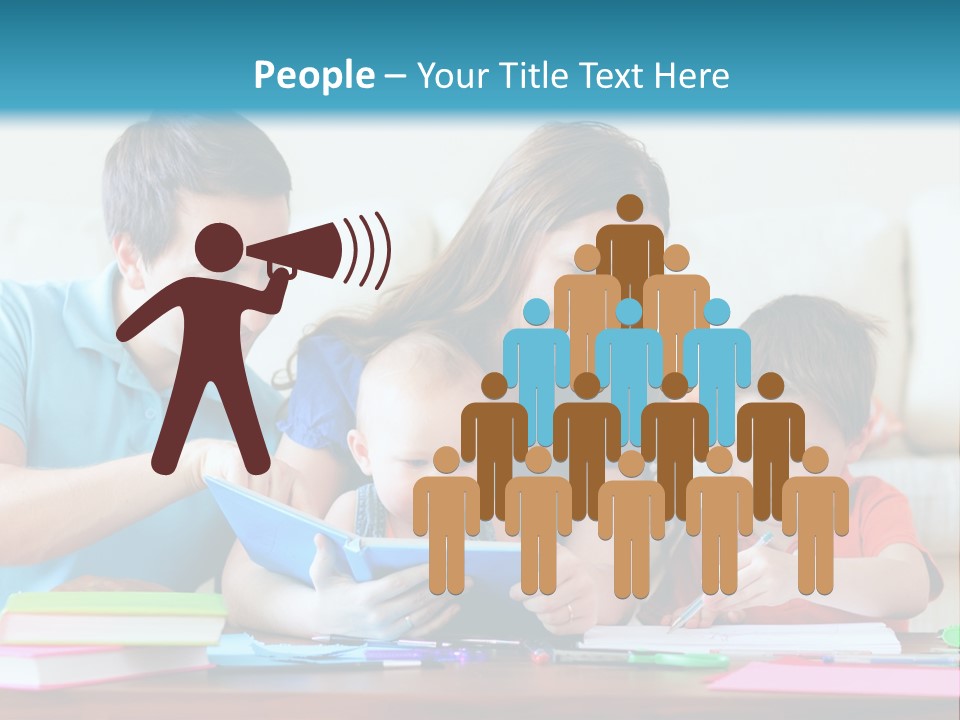 A Family Playing With A Tablet On The Floor PowerPoint Template