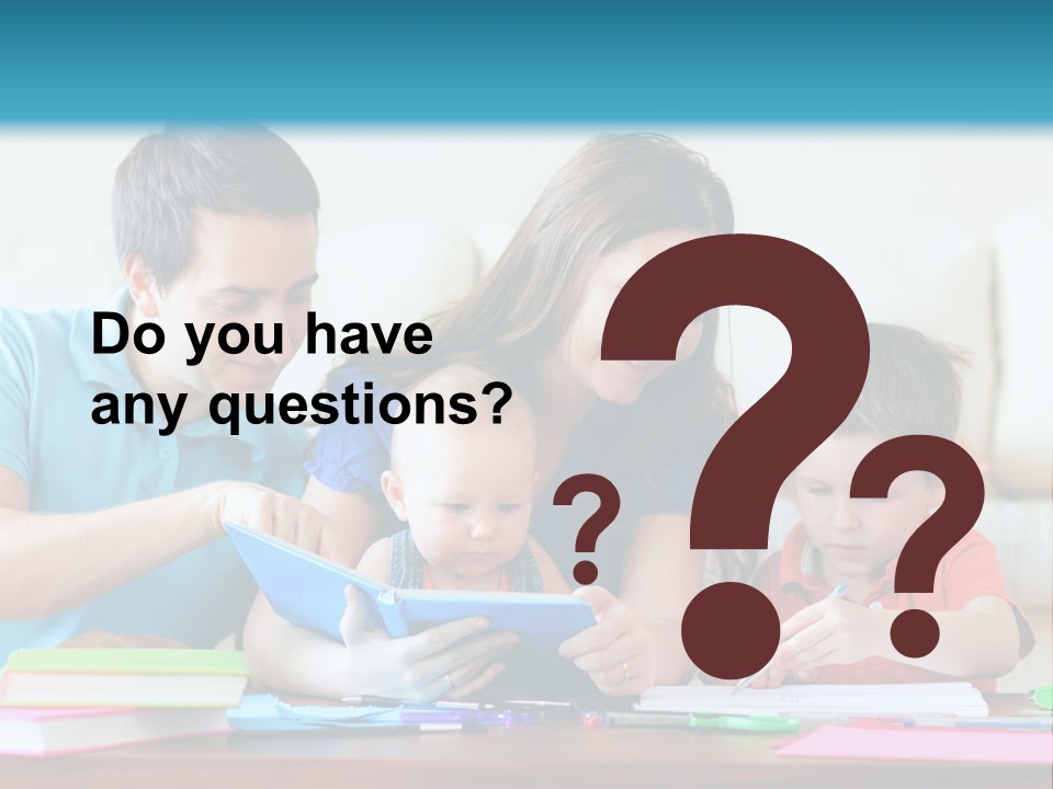 A Family Playing With A Tablet On The Floor PowerPoint Template