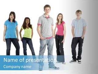 A Group Of People Standing Next To Each Other PowerPoint Template