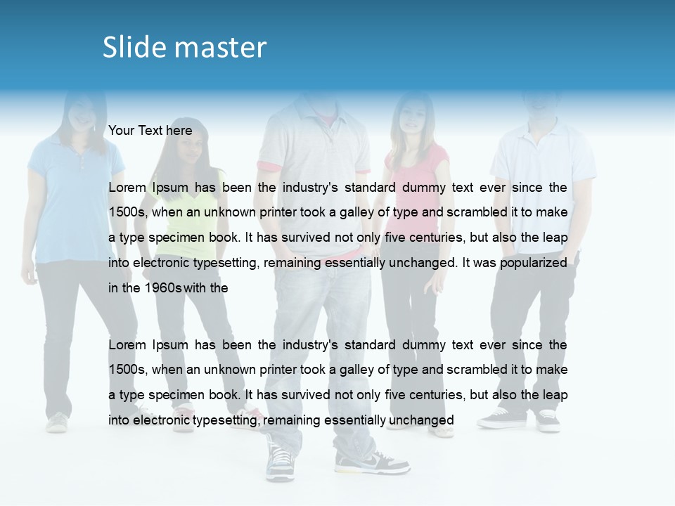 A Group Of People Standing Next To Each Other PowerPoint Template
