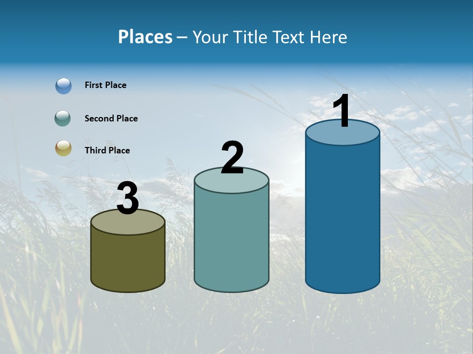 The Sun Is Shining Through The Clouds Over The Grass PowerPoint Template