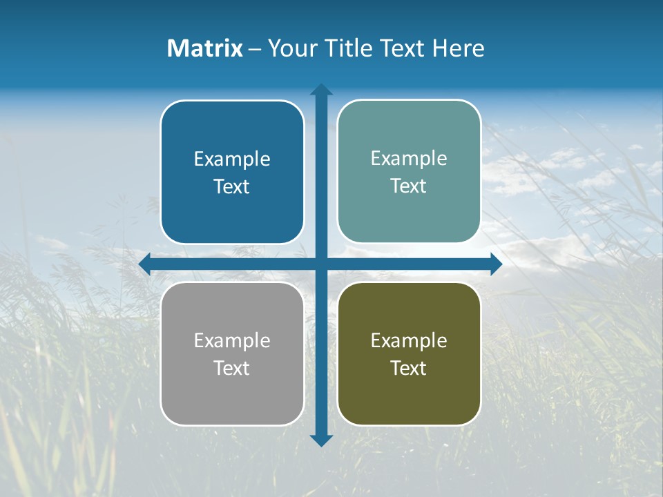 The Sun Is Shining Through The Clouds Over The Grass PowerPoint Template