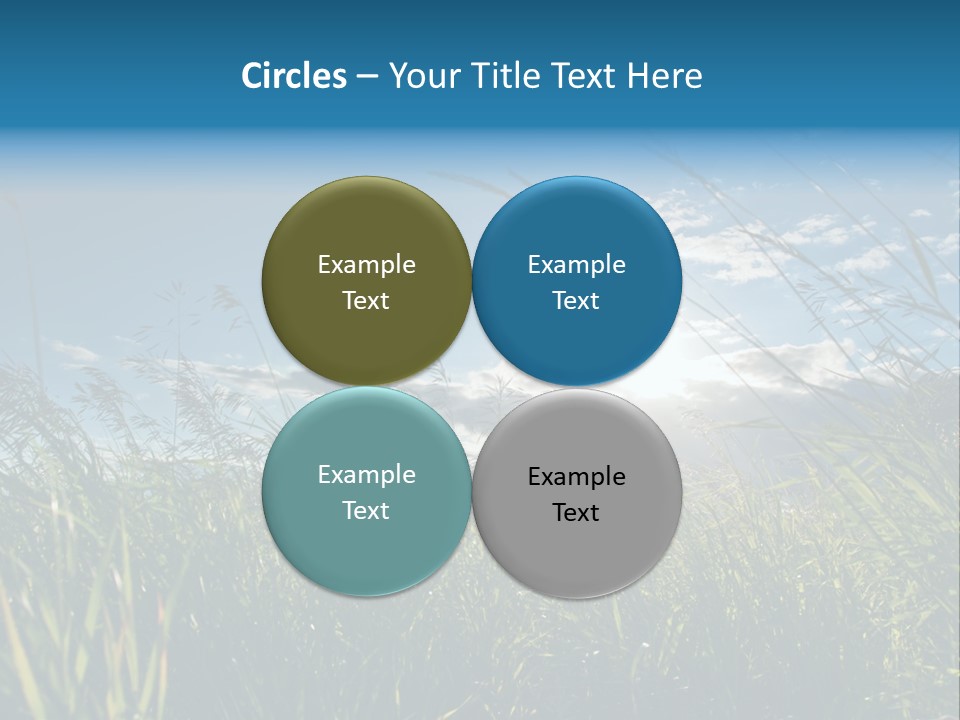 The Sun Is Shining Through The Clouds Over The Grass PowerPoint Template