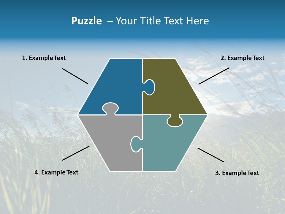 The Sun Is Shining Through The Clouds Over The Grass PowerPoint Template
