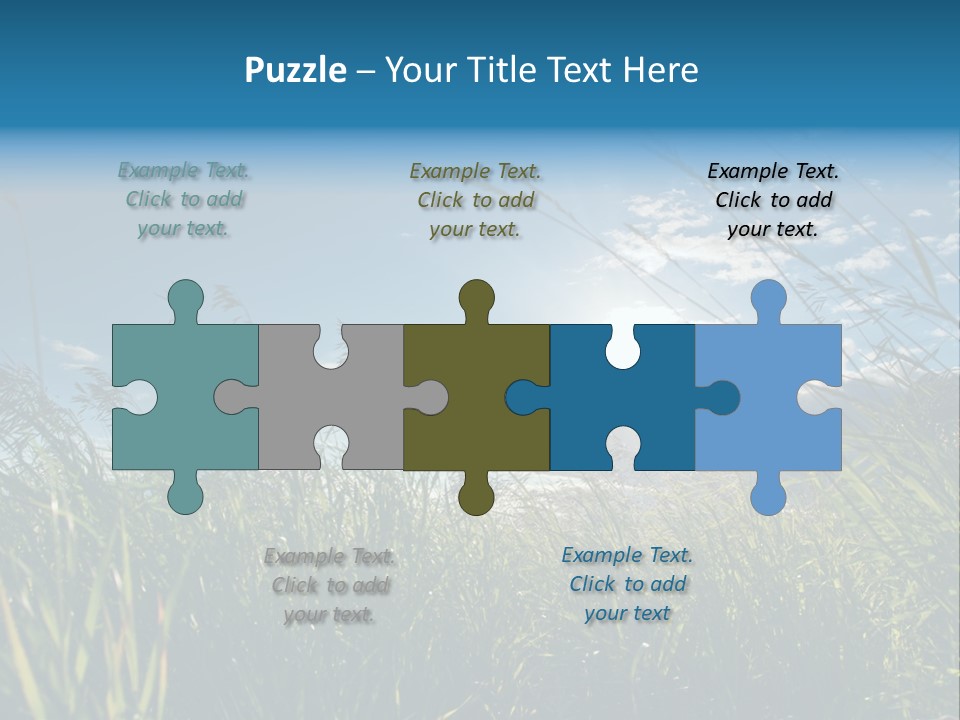 The Sun Is Shining Through The Clouds Over The Grass PowerPoint Template