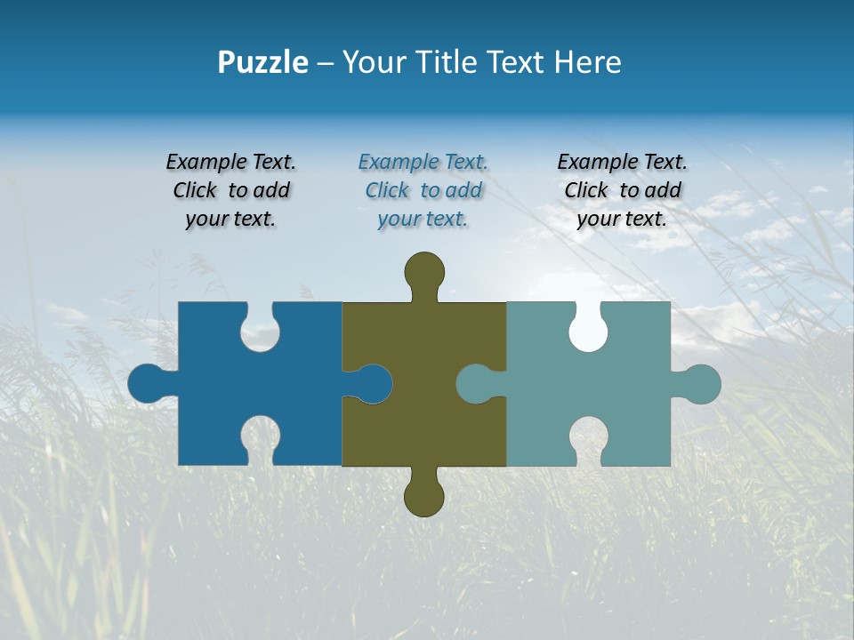 The Sun Is Shining Through The Clouds Over The Grass PowerPoint Template