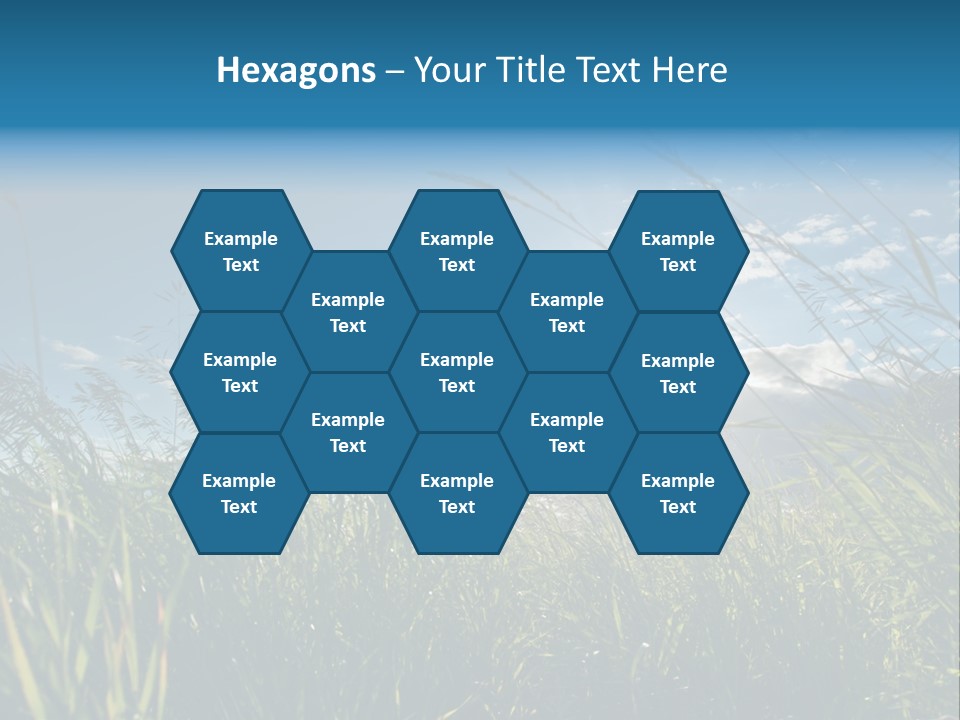 The Sun Is Shining Through The Clouds Over The Grass PowerPoint Template