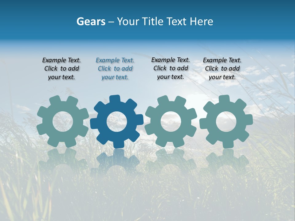 The Sun Is Shining Through The Clouds Over The Grass PowerPoint Template