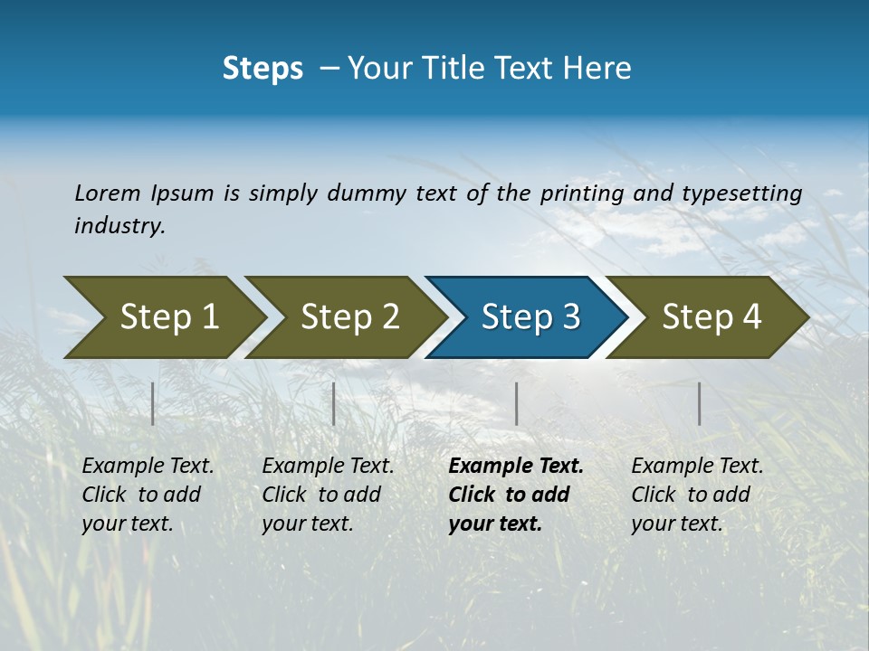 The Sun Is Shining Through The Clouds Over The Grass PowerPoint Template