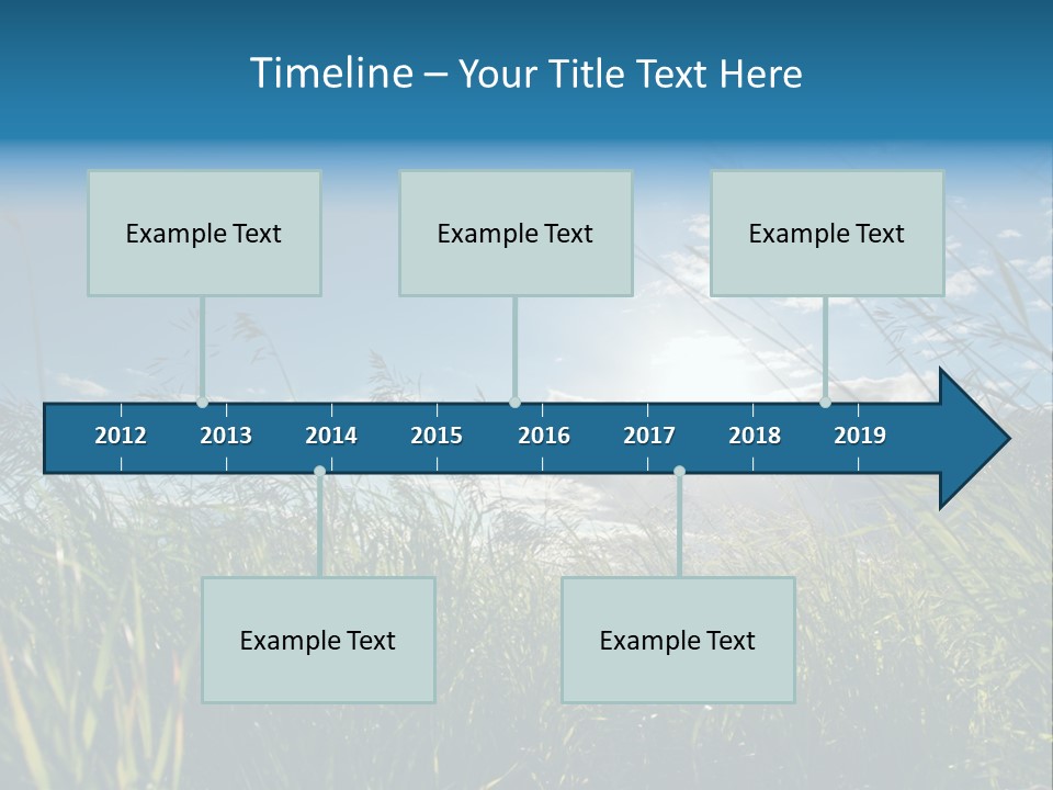 The Sun Is Shining Through The Clouds Over The Grass PowerPoint Template