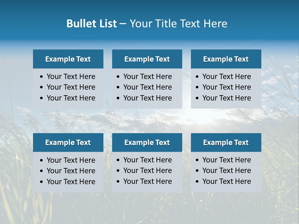 The Sun Is Shining Through The Clouds Over The Grass PowerPoint Template