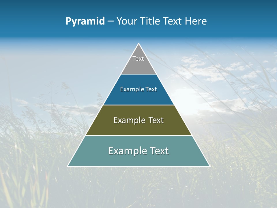 The Sun Is Shining Through The Clouds Over The Grass PowerPoint Template
