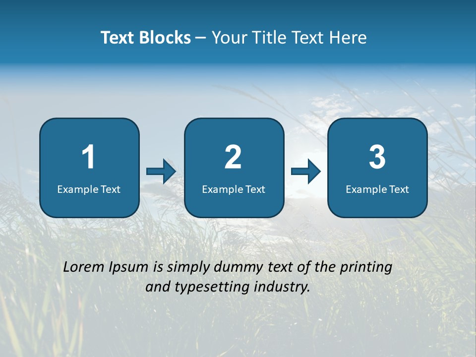 The Sun Is Shining Through The Clouds Over The Grass PowerPoint Template