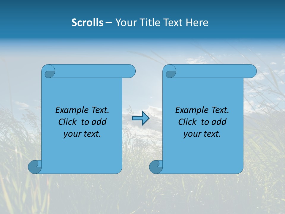 The Sun Is Shining Through The Clouds Over The Grass PowerPoint Template