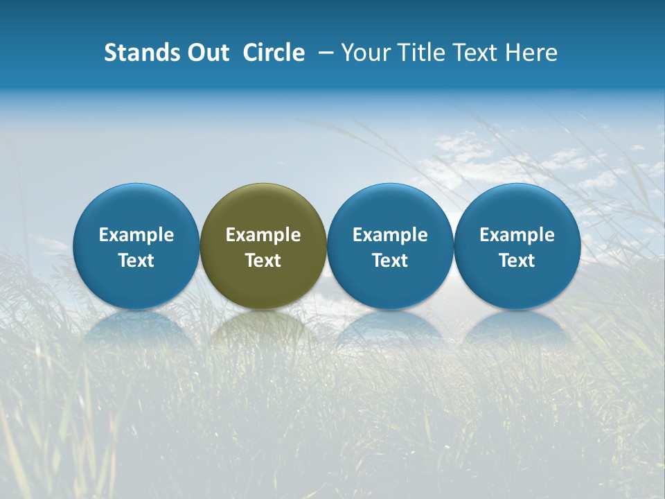 The Sun Is Shining Through The Clouds Over The Grass PowerPoint Template