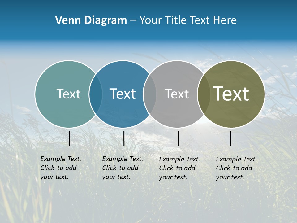 The Sun Is Shining Through The Clouds Over The Grass PowerPoint Template